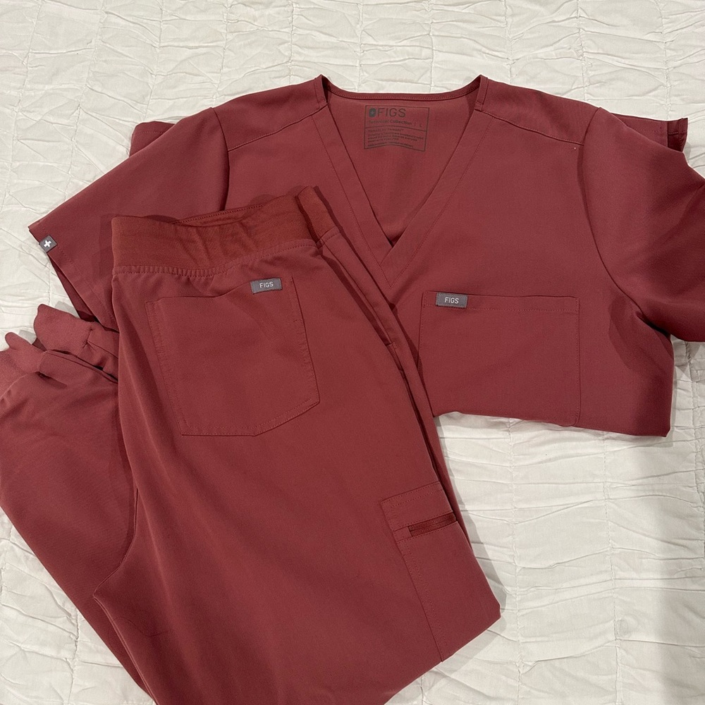 FIGS, Mauve, Top and Pants Set, Size Large